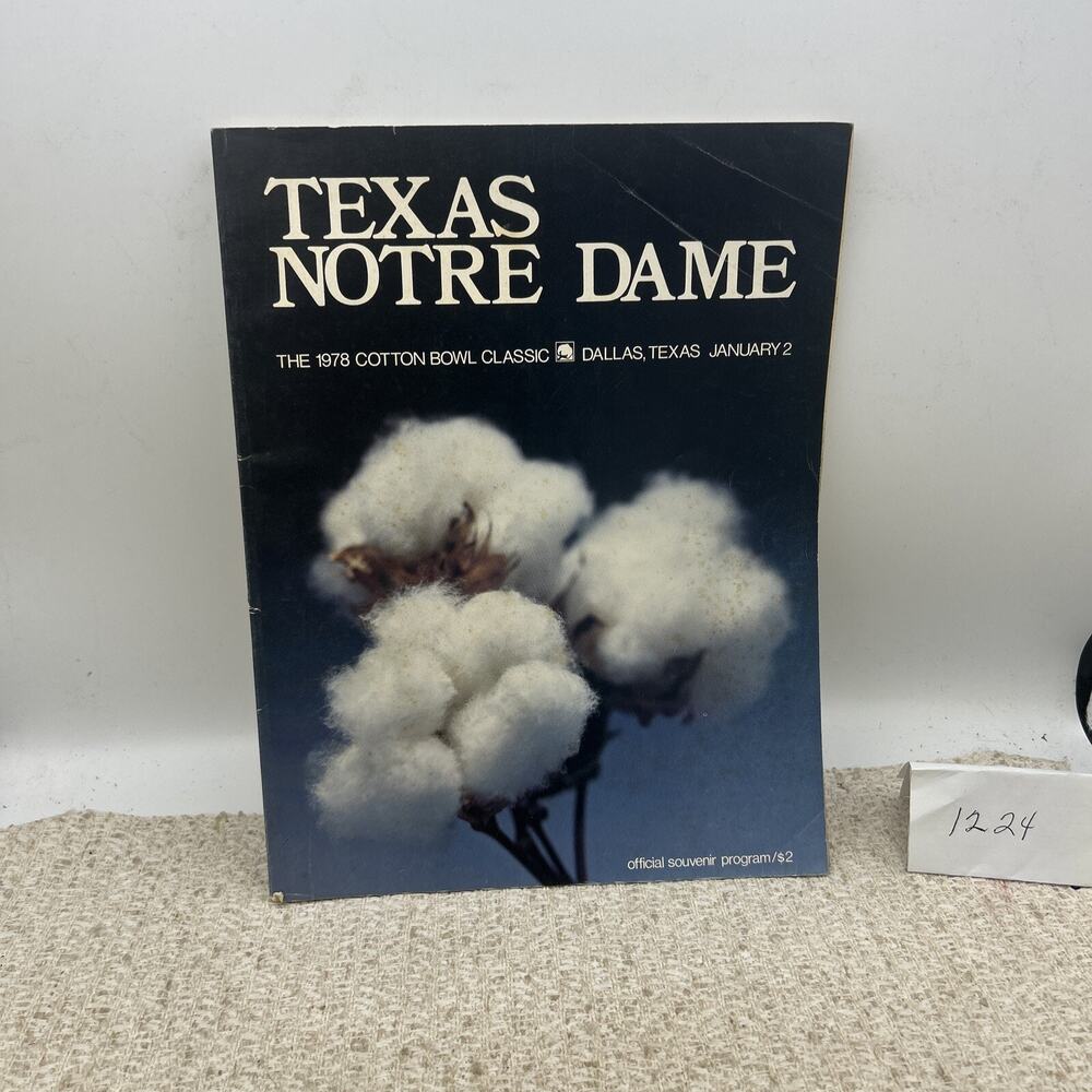 1978 COTTON BOWL CLASSIC PROGRAM - NOTRE DAME VS. TEXAS Jan 2